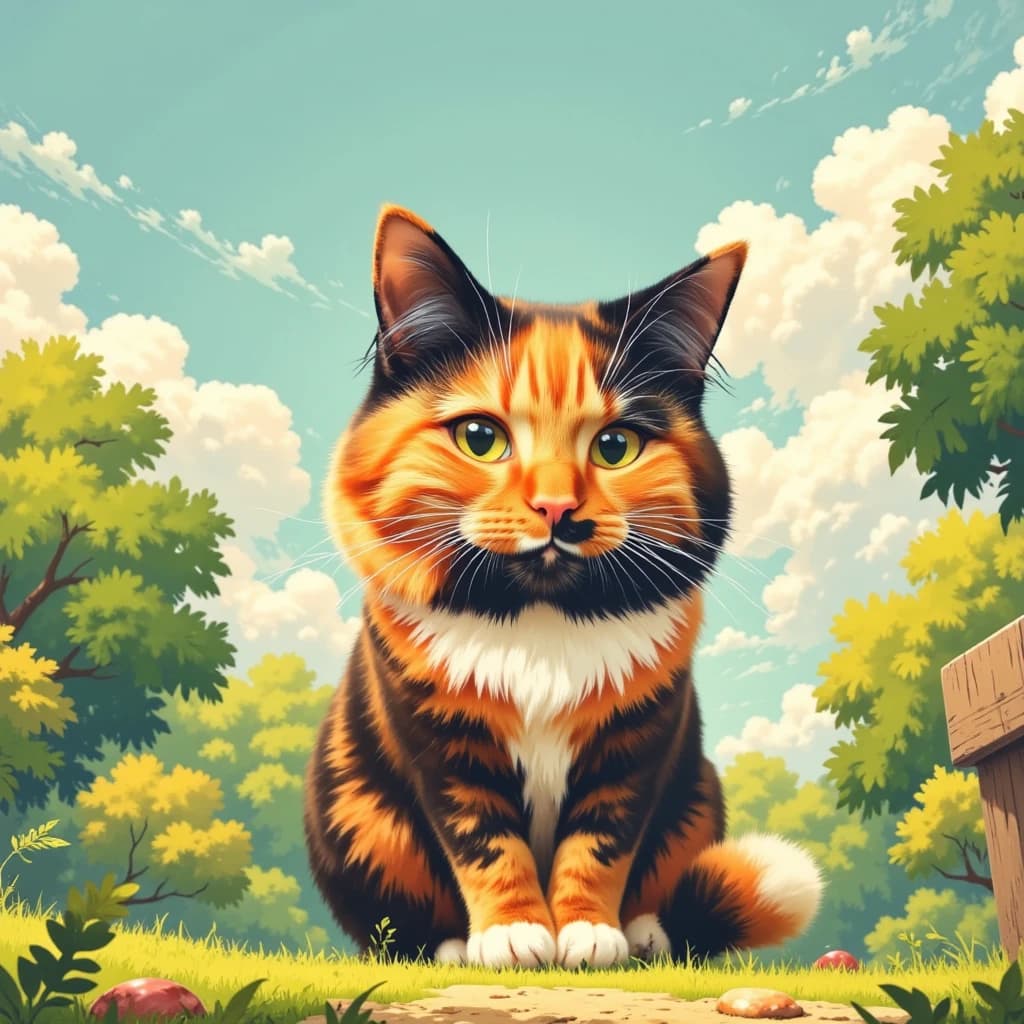 Cartoon style Cat Portrait