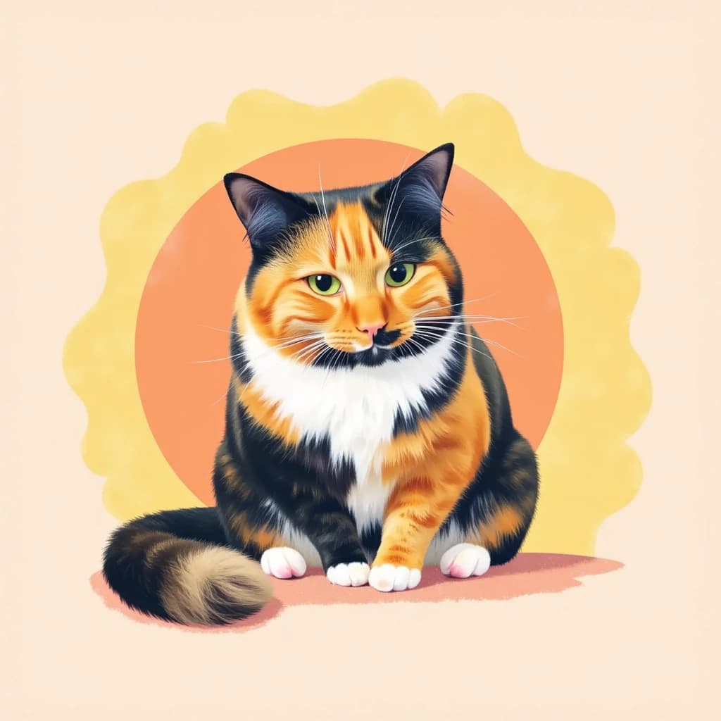 Illustrated Cat Portrait