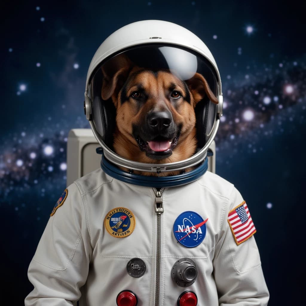 Astronaut Dog Portrait