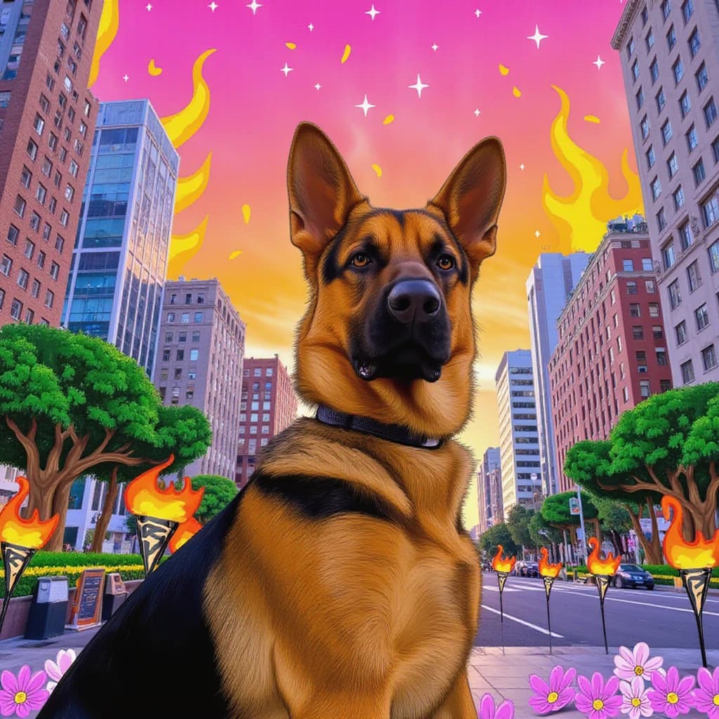 Half Illustration Dog Portrait