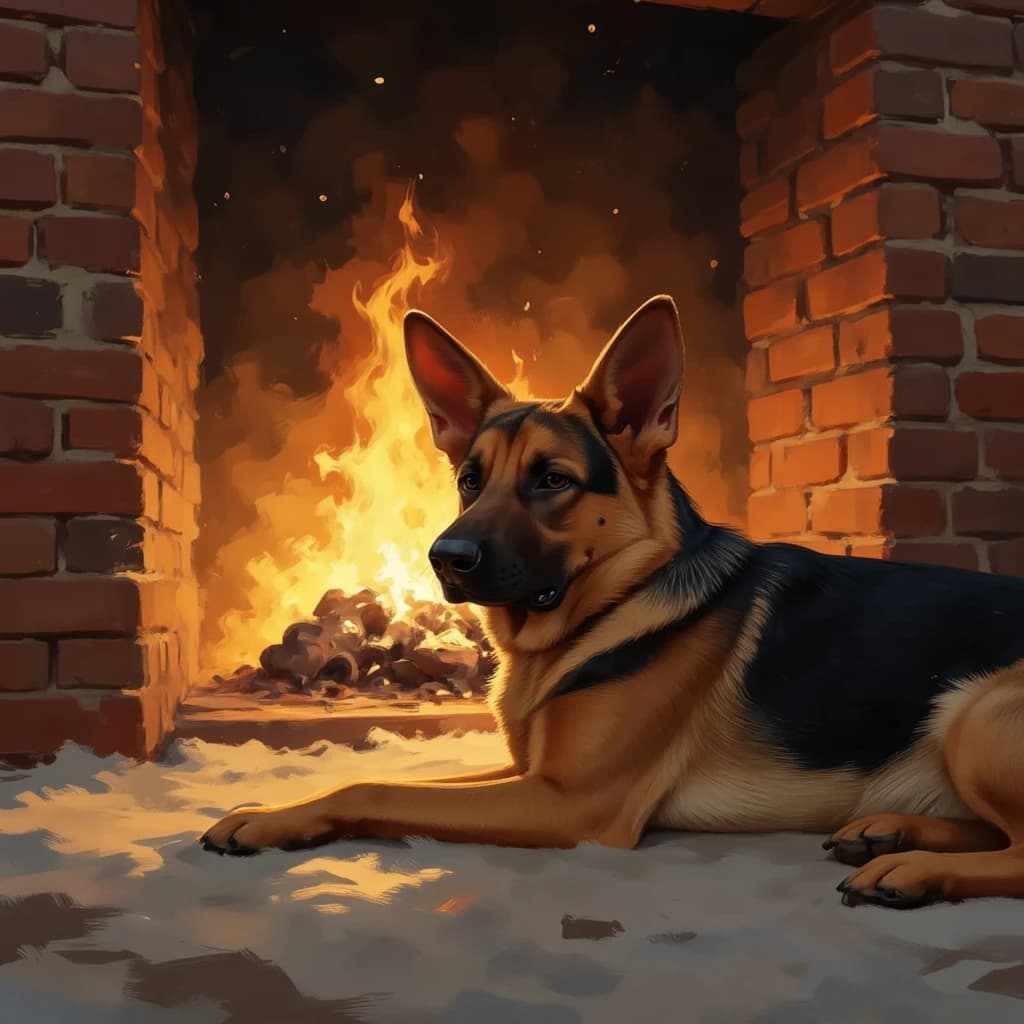 Warm Dog Portrait
