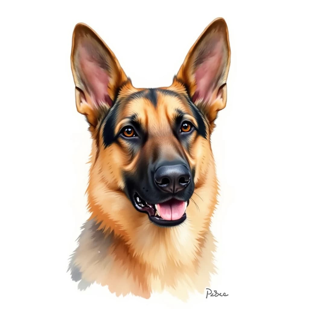 Watercolour Dog Portrait
